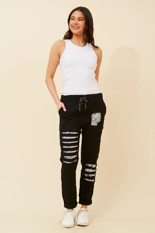 AIDA SEQUIN PATCH JOGGERS