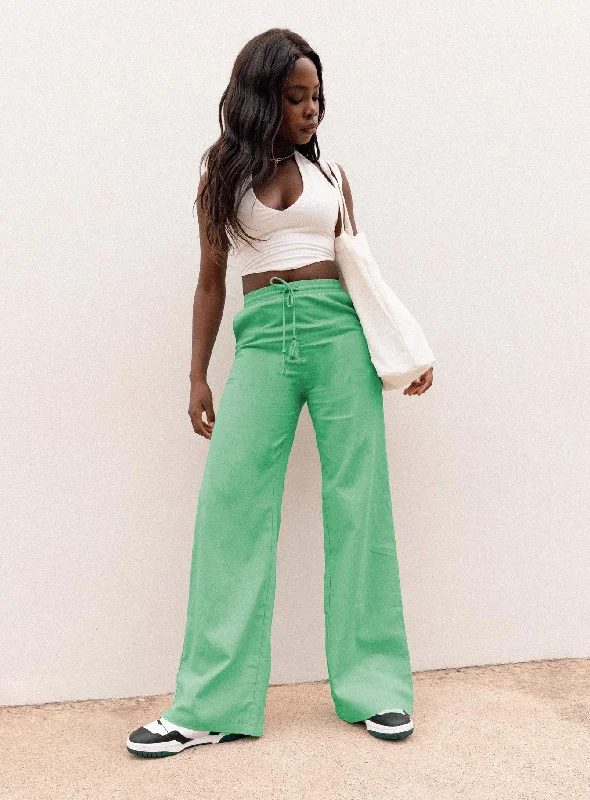 Aubrie Wide Leg Pants Green