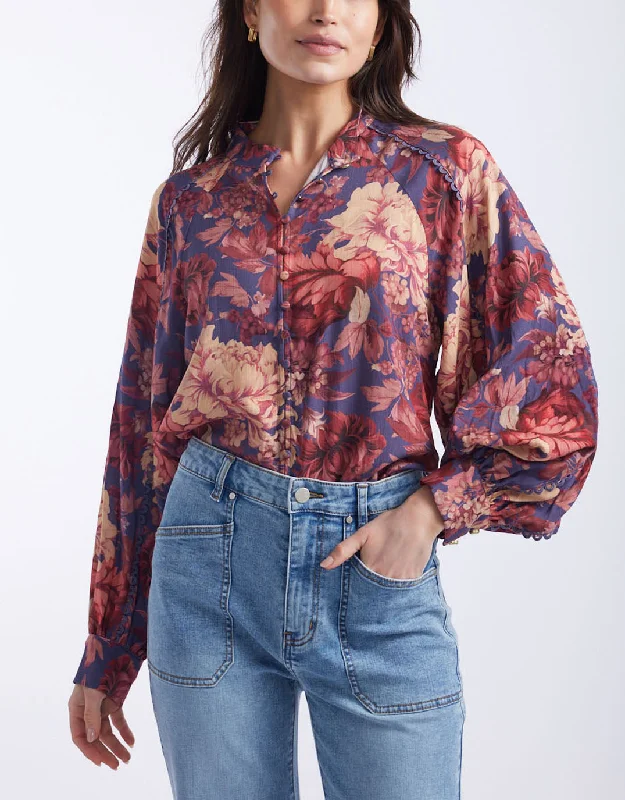 Berry Kiss Blouse - Floral