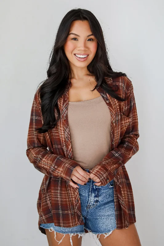 FINAL SALE - Exceptional Confidence Burgundy Plaid Flannel