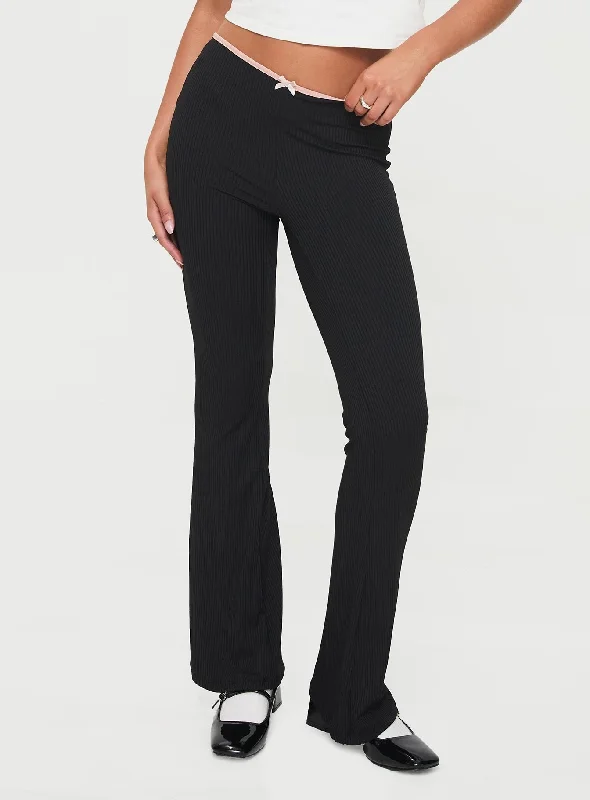 Matthias Rib Pants Black