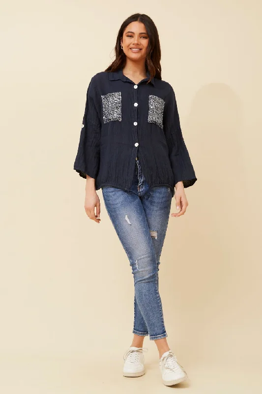 NOLENE SEQUIN LINEN SHIRT