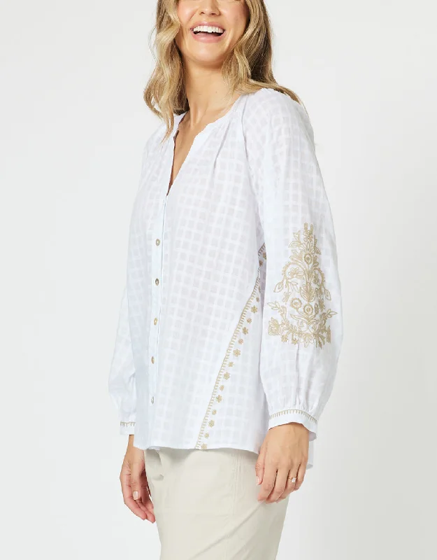 Oasis Cotton Blouse - White