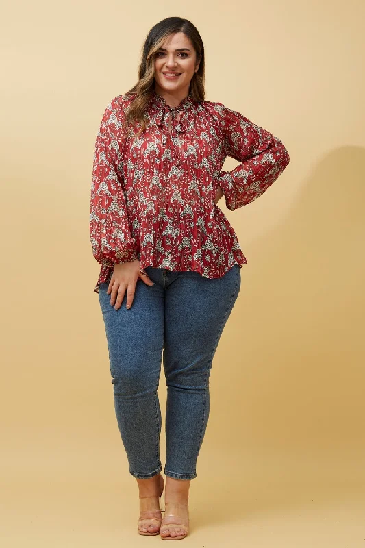 PETA FLORAL PLEATED BLOUSE