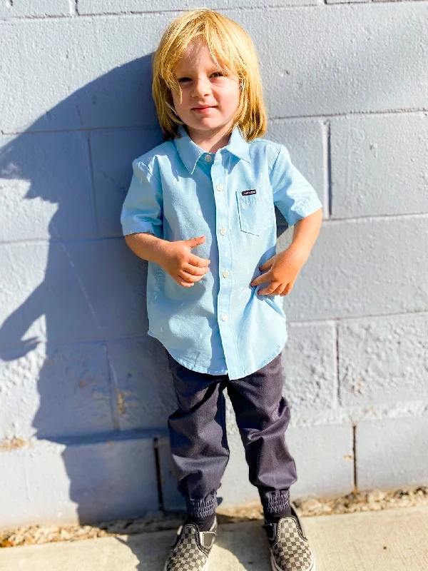 Little Boys Salford Short Sleeve Shirt - Washed Blue