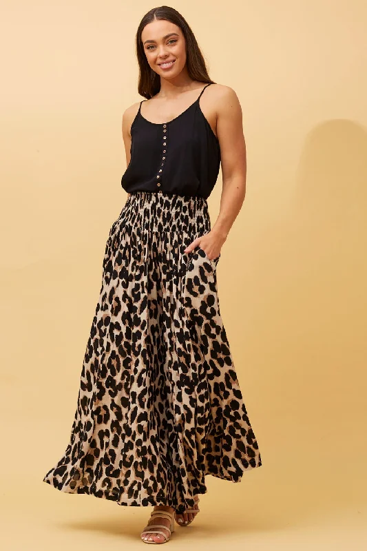 SEGAL ANIMAL PRINT FLARED PANTS