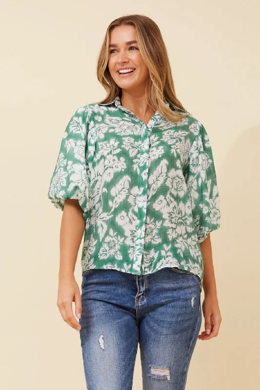 WILKIE FLORAL PUFF SLEEVE SHIRT