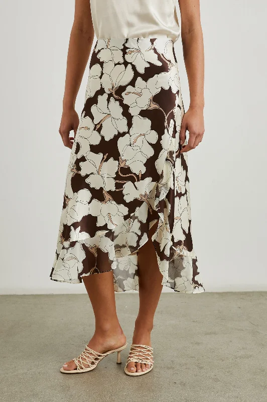 ADIA SKIRT - MOCHA FLORAL