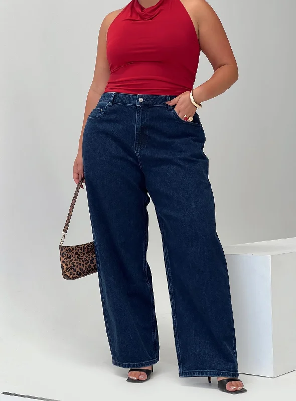 Britta Mid Rise Tapered Leg Jeans Dark Wash Curve