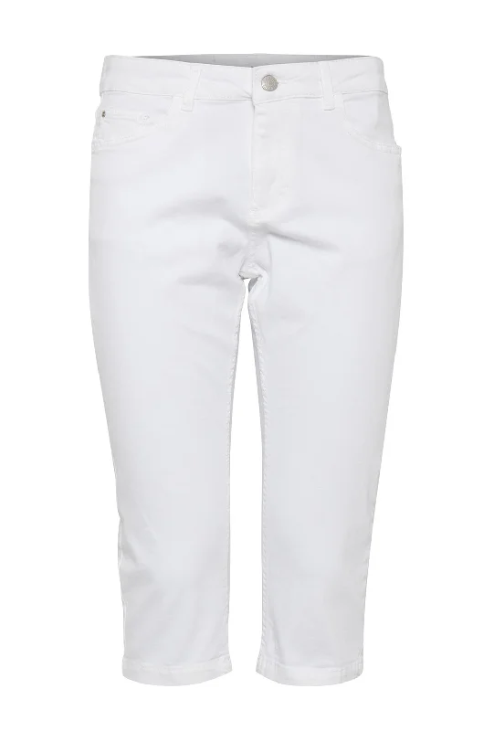 B.Young Lola Slim Fit Capri Trousers, Optic White