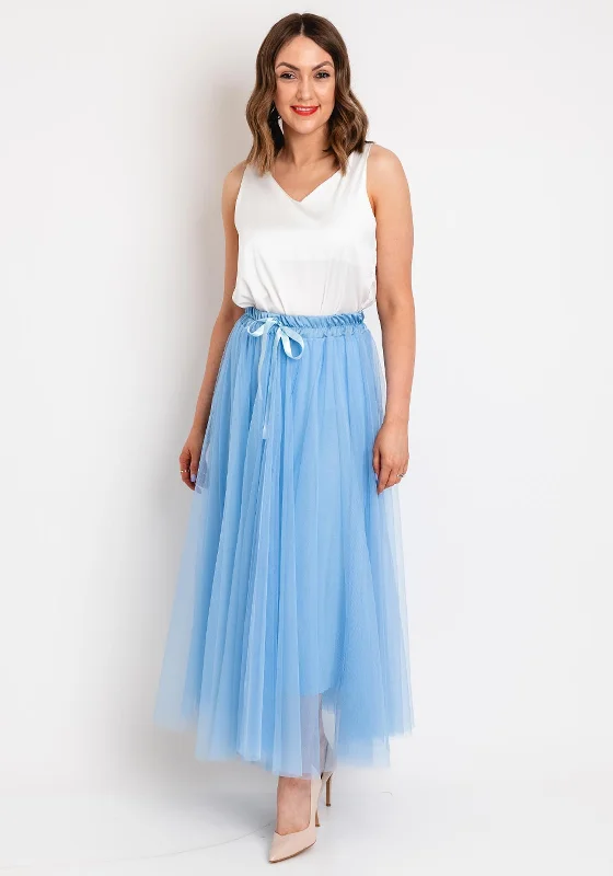 D.E.C.K By Decollage Tulle Midi Skirt, Sky