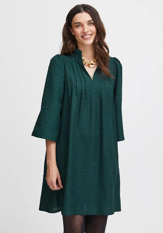 Fransa Heba Textured Mini Dress, Ponderosa Pine