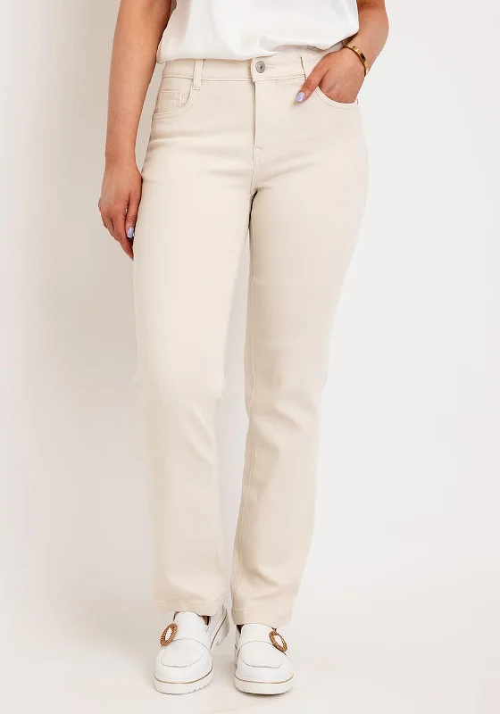 Fransa Luxe Eli Straight Leg Jeans, Oatmeal