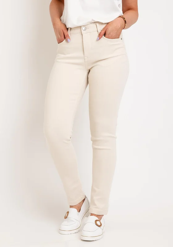 Fransa Luxe Elli Slim Leg Jeans, Oatmeal