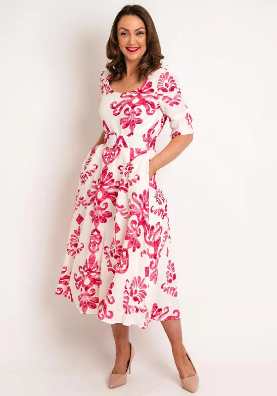 Kate Cooper Two-Tone Floral A-line Maxi Dress, Watermelon