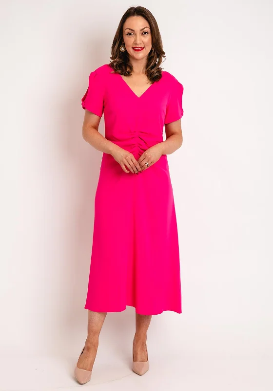 Kate Cooper Ruched Bodice A-Line Maxi Dress, Watermelon Pink