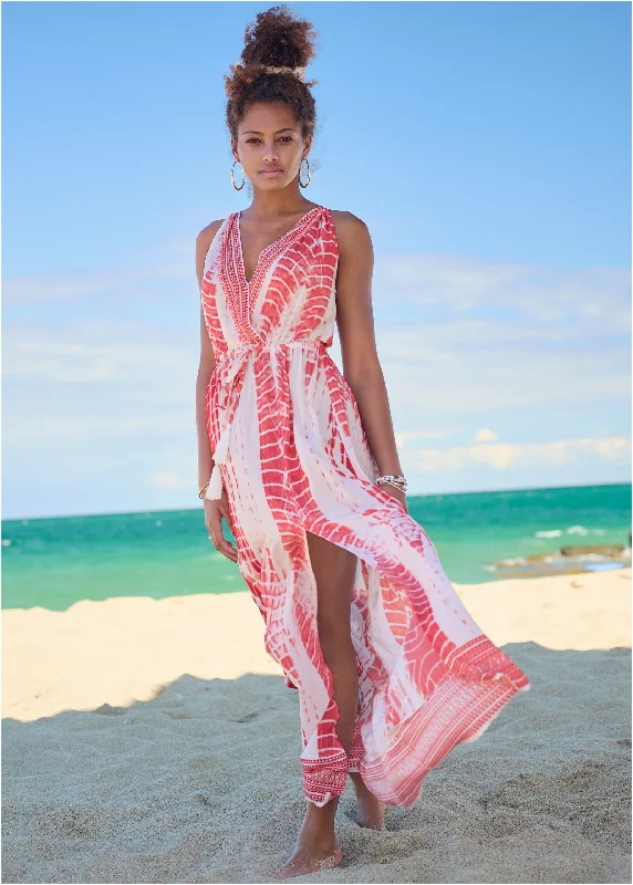 Maxi Cover-Up Dress - Pink Tie Dye