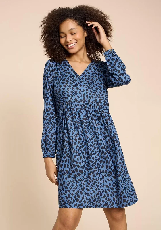 White Stuff Penelope Print Mini Dress, Blue Print