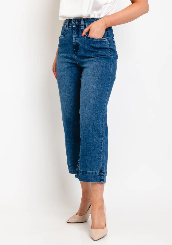 Rant & Rave Poppy Crop Flare Jeans, Light Denim