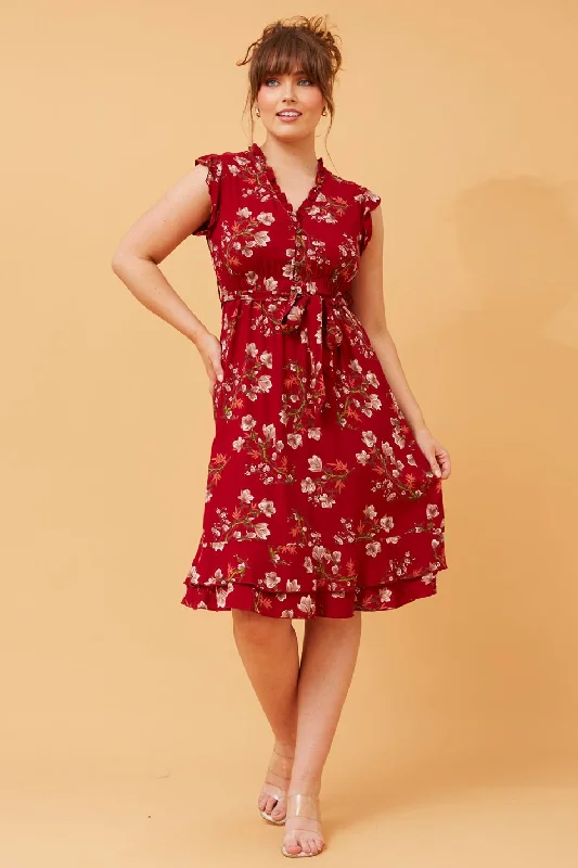 RAVINA FLORAL TEA DRESS