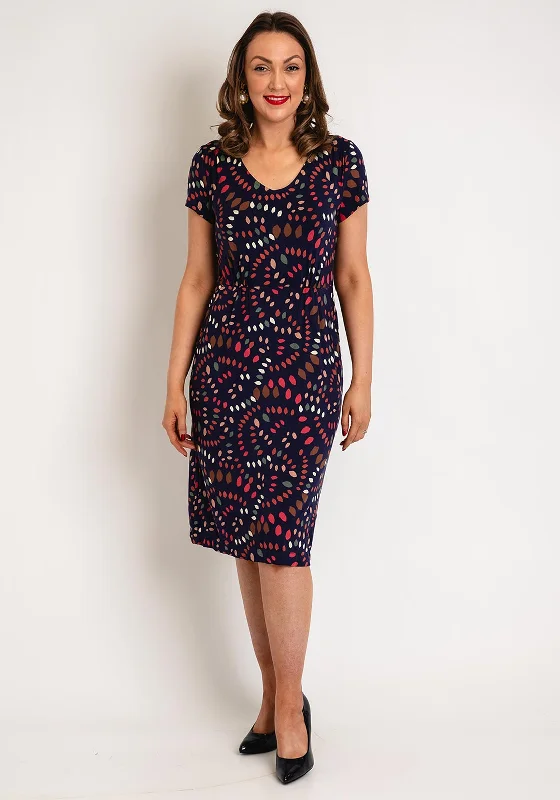 White Stuff Tallie Eco Vero Jersey Print Midi Dress, Navy