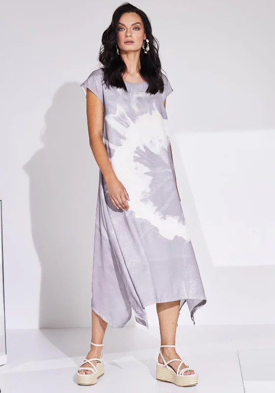 Naya Tie Dye Placement Print Midi Dress, Mink