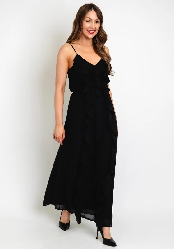 Vero Moda Holly Frill Panel Maxi Dress, Black