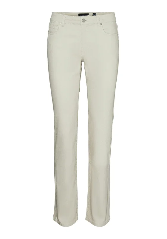 Vero Moda Wild Daf Mid Rise Straight Leg Jeans, Pumice Stone