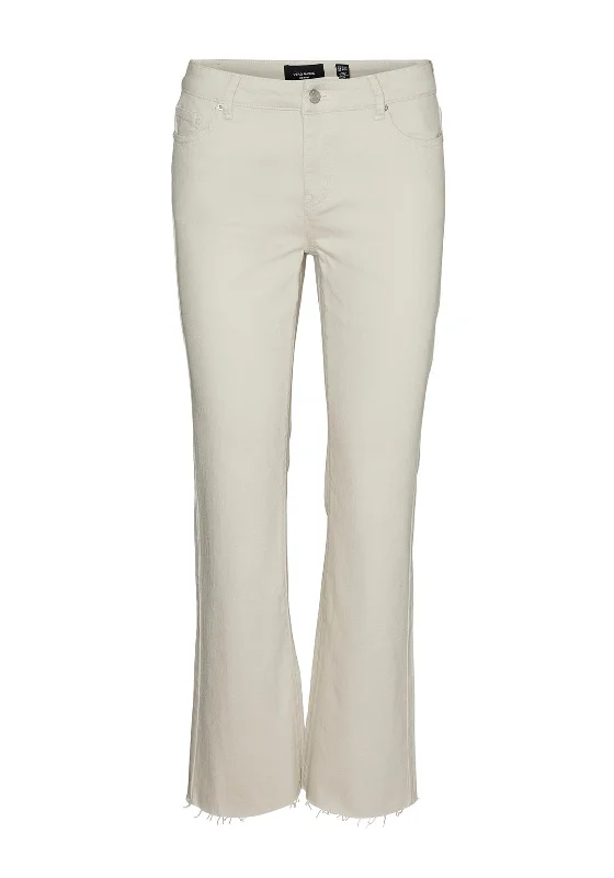 Vero Moda Sheila Mid Rise Kick Flare Jeans, Pumice Stone