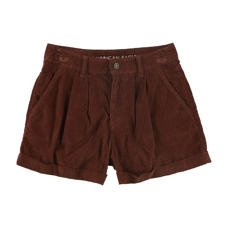 American Eagle Womens Mom Casual Corduroy Shorts, Brown, 0