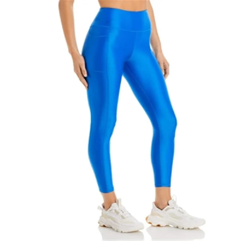 Aqua Women's Athletic High Shine High Rise Leggings Blue Size M