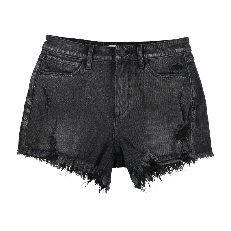 Articles of Society Womens Meredith Casual Denim Shorts, Black, 26