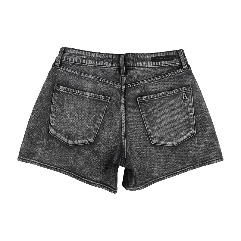 Articles of Society Womens Ziggy High Rise Casual Denim Shorts, Black, 26