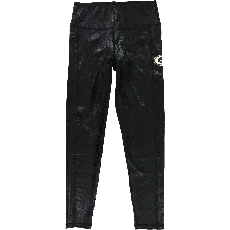 DKNY Womens Green Bay Packers Casual Leggings, Black, Small