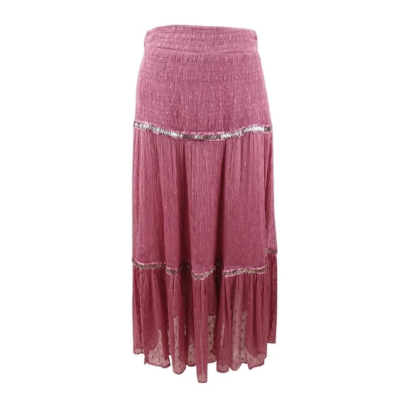 Free People Women's Embellished Tiered Boho Maxi Skirt