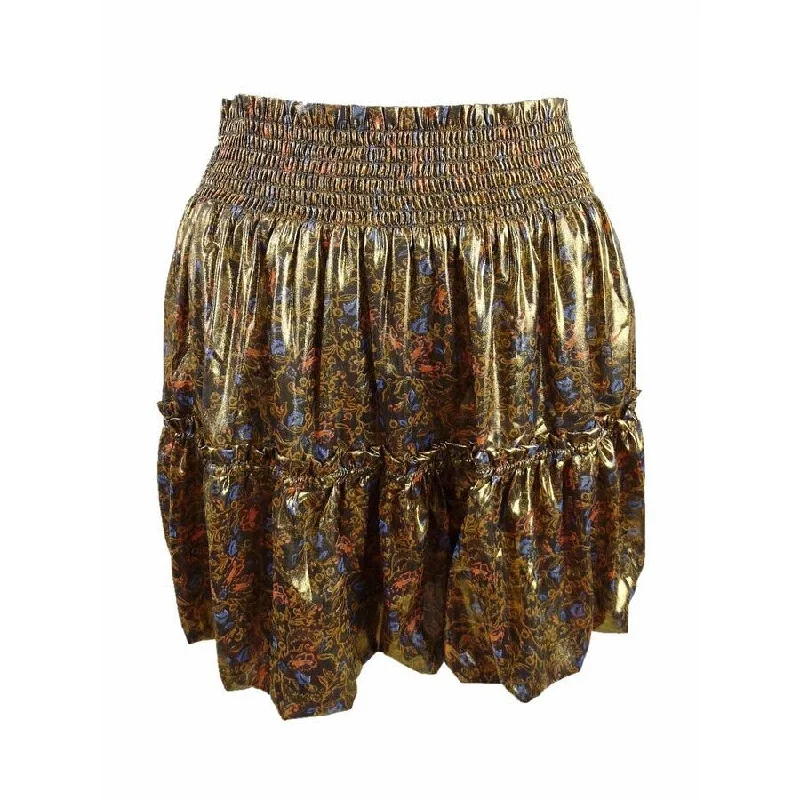 Free People Women's Metallic Floral Bubble Skirt