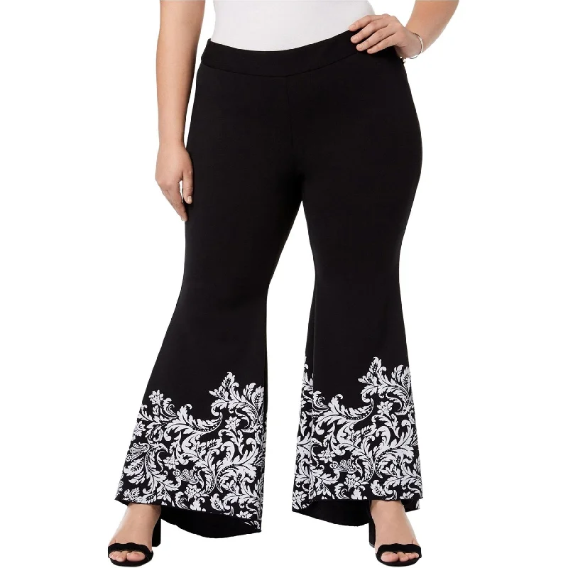 I-N-C Womens Scroll Tulip Casual Wide Leg Pants