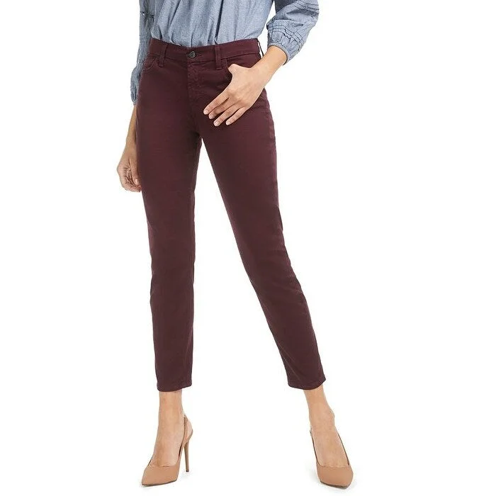 JEN7 Women's Sateen Ankle Skinny Jeans Purple Size 4