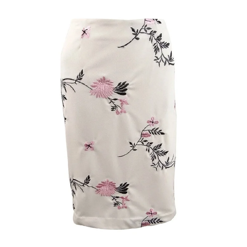 Kasper Women's Embroidered Floral Skirt