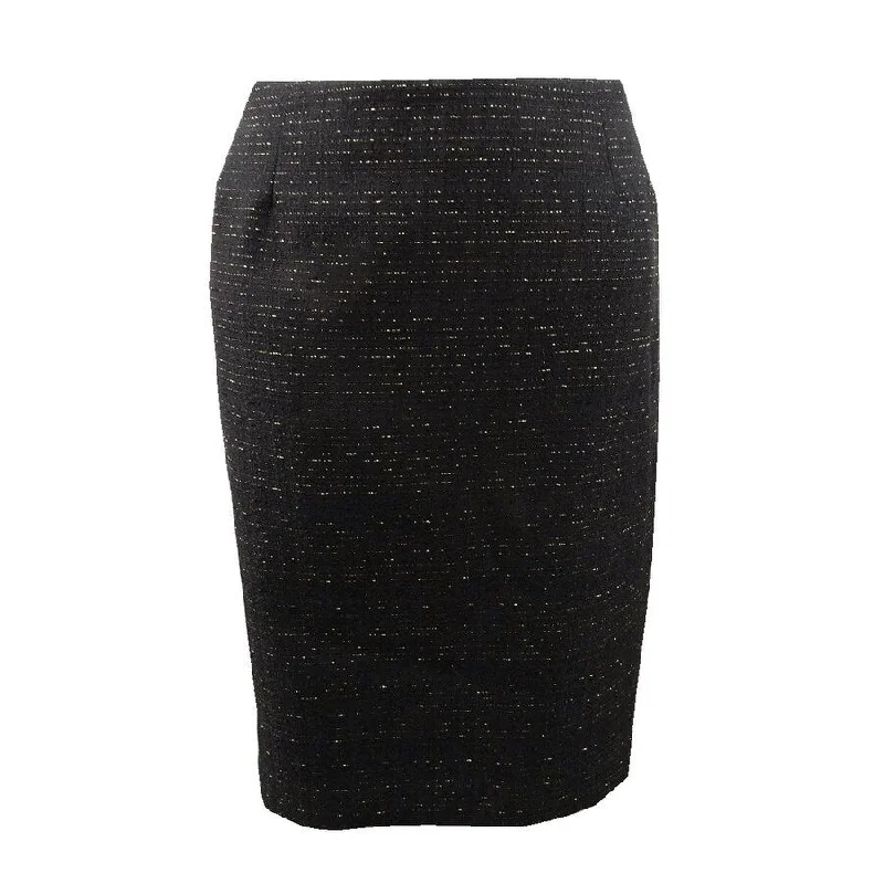 Kasper Women's Metallic Tweed Pencil Skirt