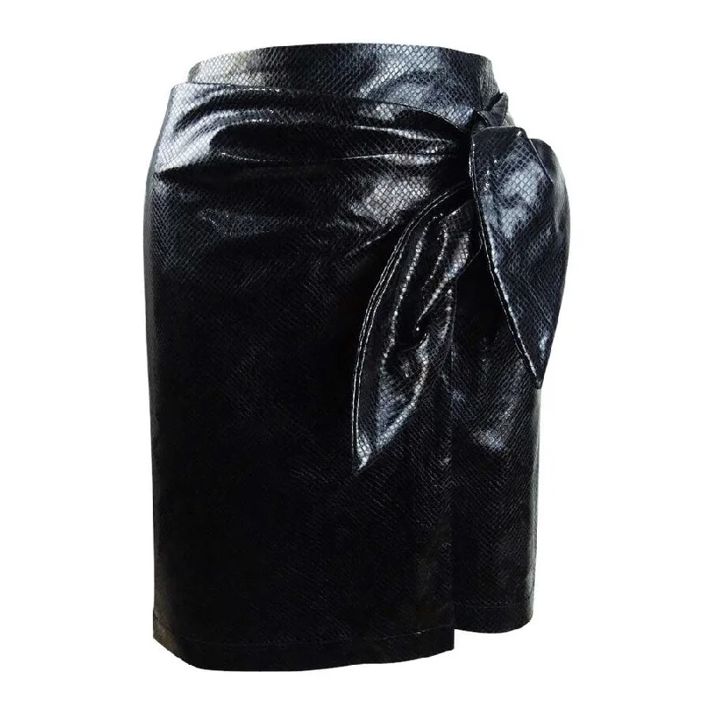 Leyden Women's Snake-Embossed Mini Skirt