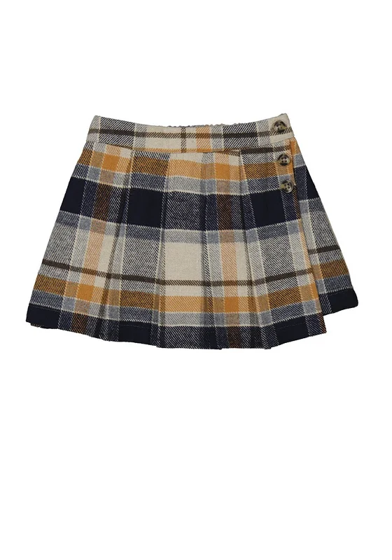 Mayoral Mini Girl Check Skort, Navy Multi