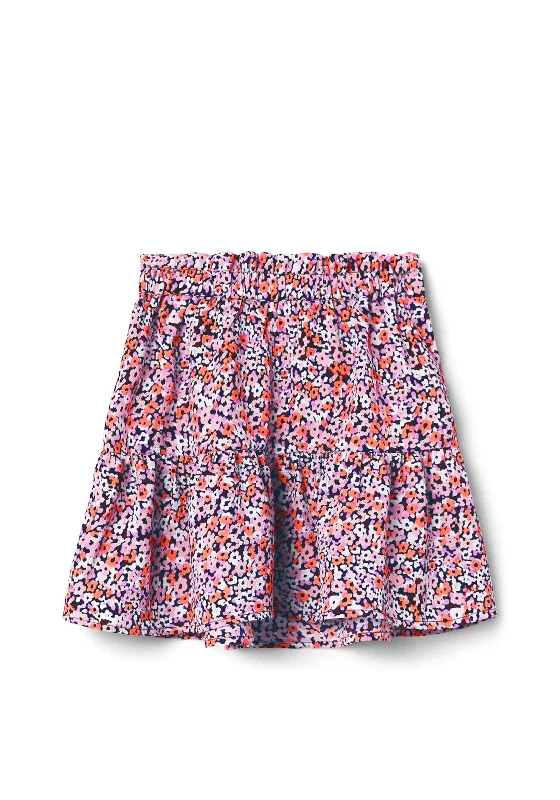 Name It Kid Girl Kalima Floral Skirt, Violet Tulle