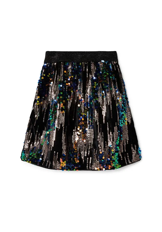 Name It Kid Girl Romilla Sequins Glitter Skirt, Black