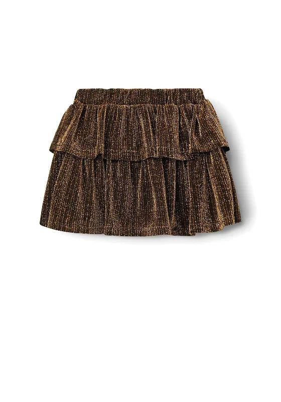 Name It Mini Girl Risilk Glitter Skirt, Gold Colour