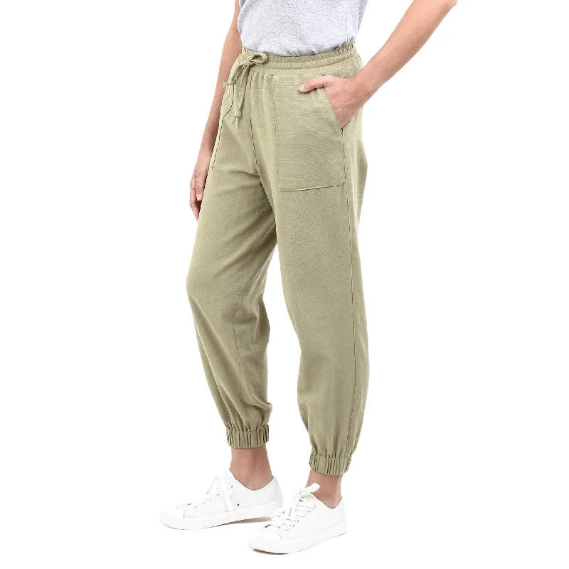 Novica Handmade Casual In Olive Cotton Twill Jogger Pants