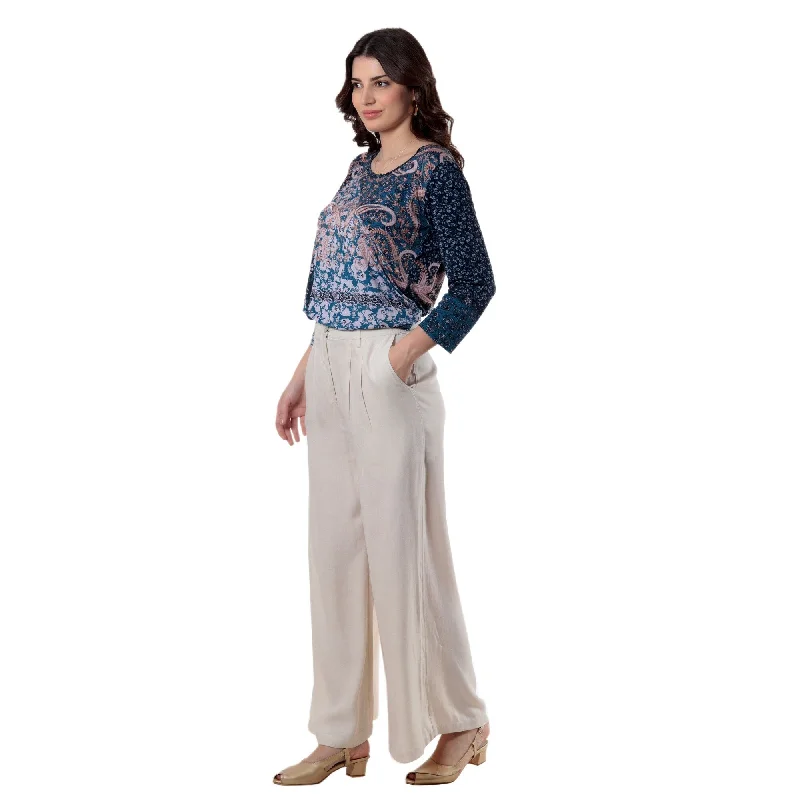 Novica Handmade Finesse Viscose Twill Wide-Leg Pants