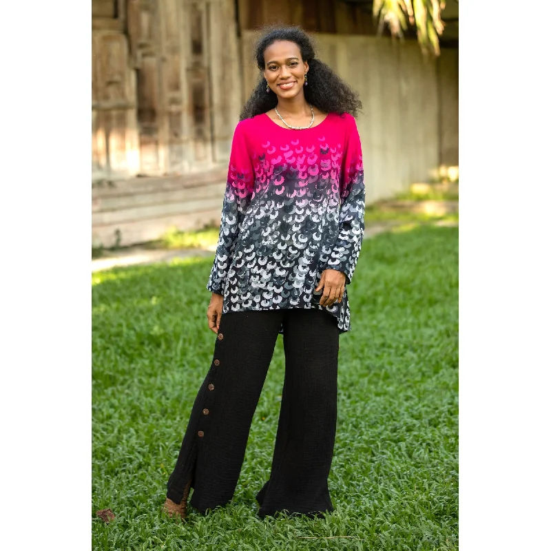 Novica Handmade Out Of Office In Black Cotton Pants