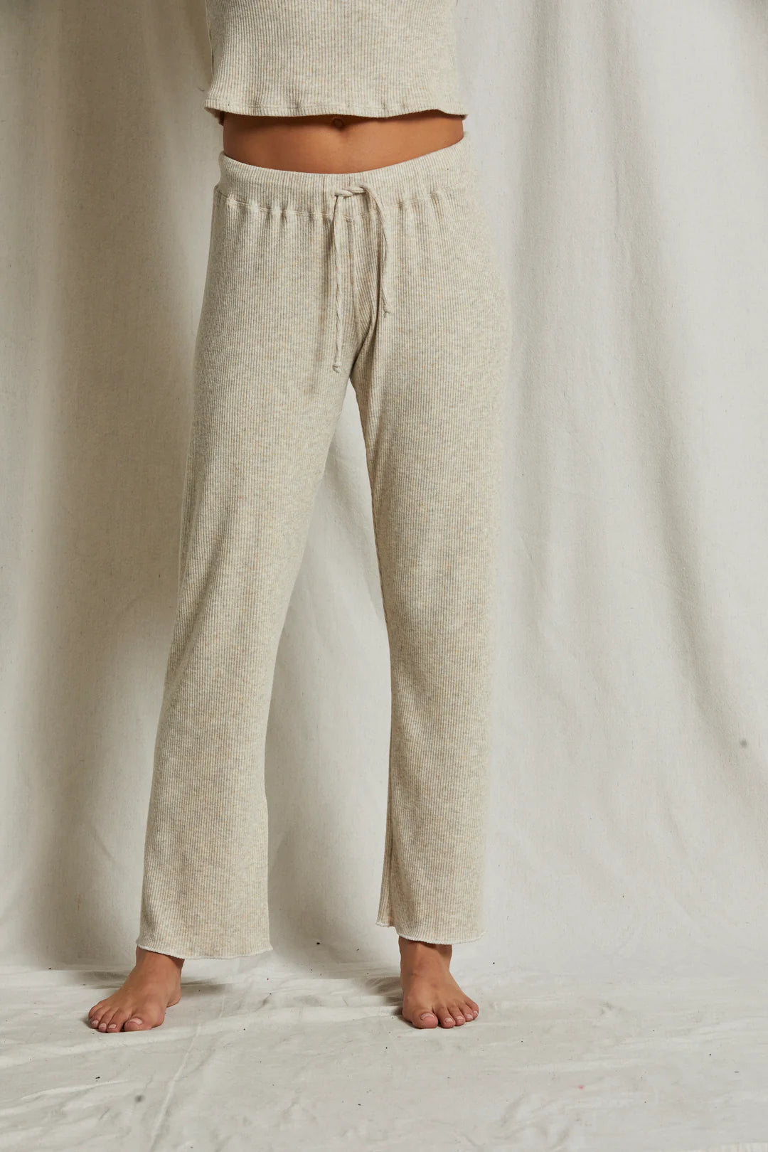 Perfect White Tee - Leann Sweater Rib Jogger (heather oatmeal)