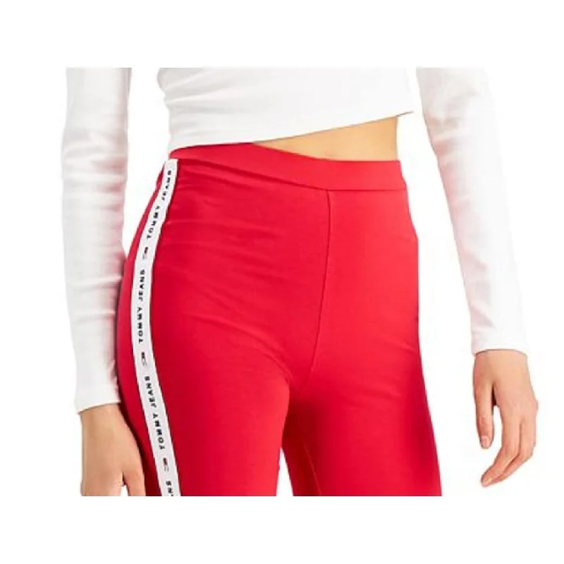 Tommy Jeans Women's Logo Fitness Bike Short Red Size X-Small